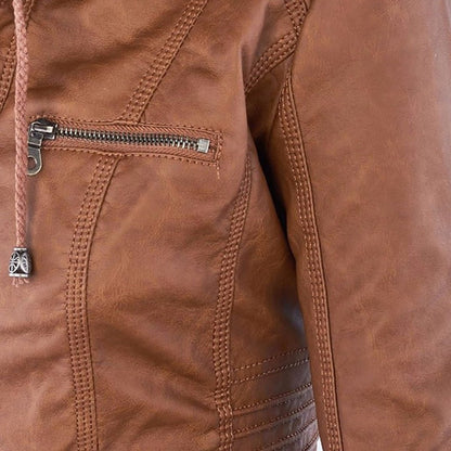 Veste motard zippée pour femme