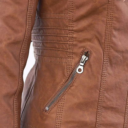 Women’s Zip-Front Fitted Moto Jacket