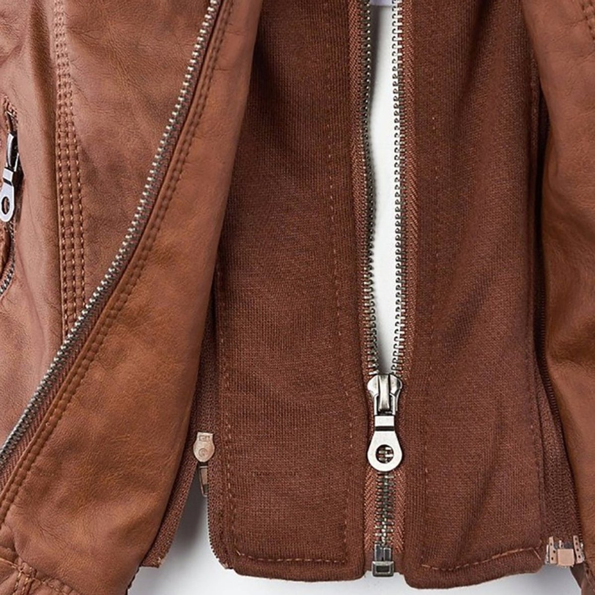 Women’s Zip-Front Fitted Moto Jacket