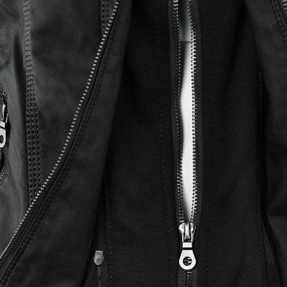 Women’s Zip-Front Fitted Moto Jacket