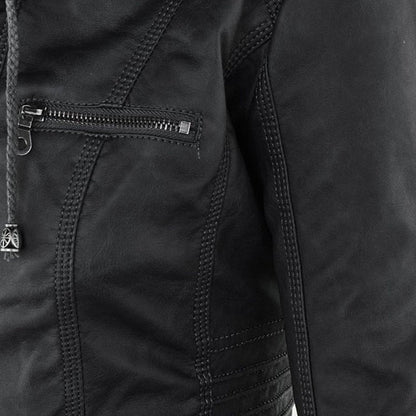 Veste motard zippée pour femme