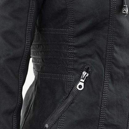 Women’s Zip-Front Fitted Moto Jacket