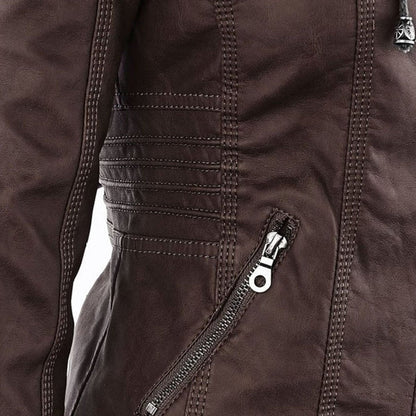 Women’s Zip-Front Fitted Moto Jacket