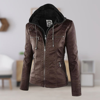 Women’s Zip-Front Fitted Moto Jacket
