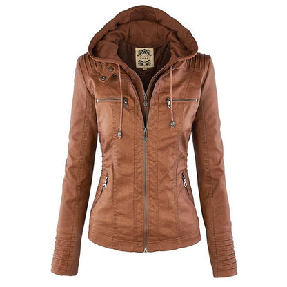 Veste motard zippée pour femme