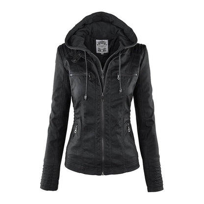 Women’s Zip-Front Fitted Moto Jacket