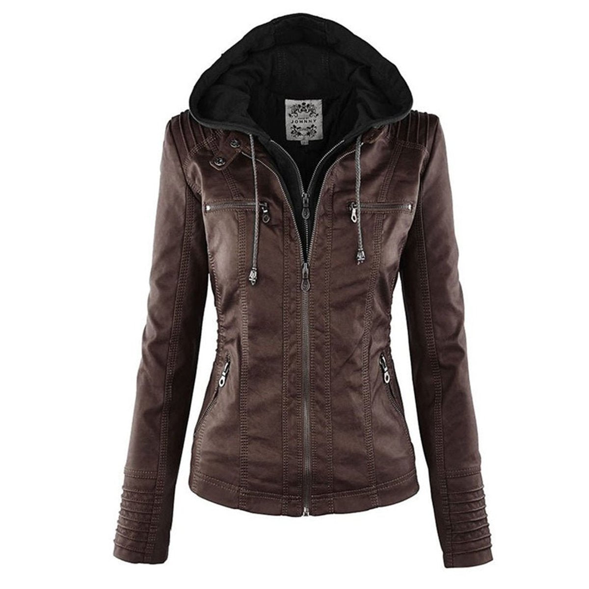 Veste motard zippée pour femme