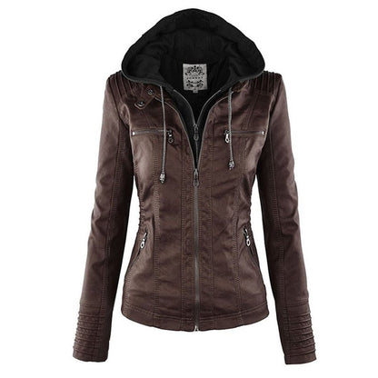 Veste motard zippée pour femme